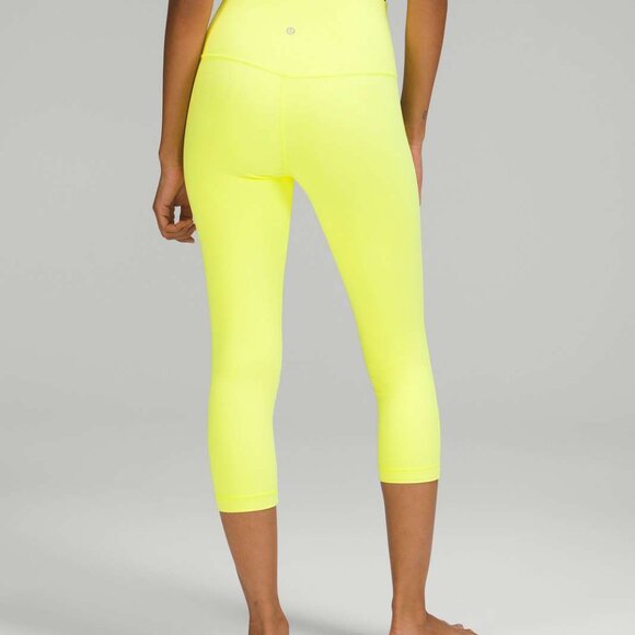 Lululemon Align High Rise Crop 21" Electric Lemon Size 4 - Picture 2 of 6